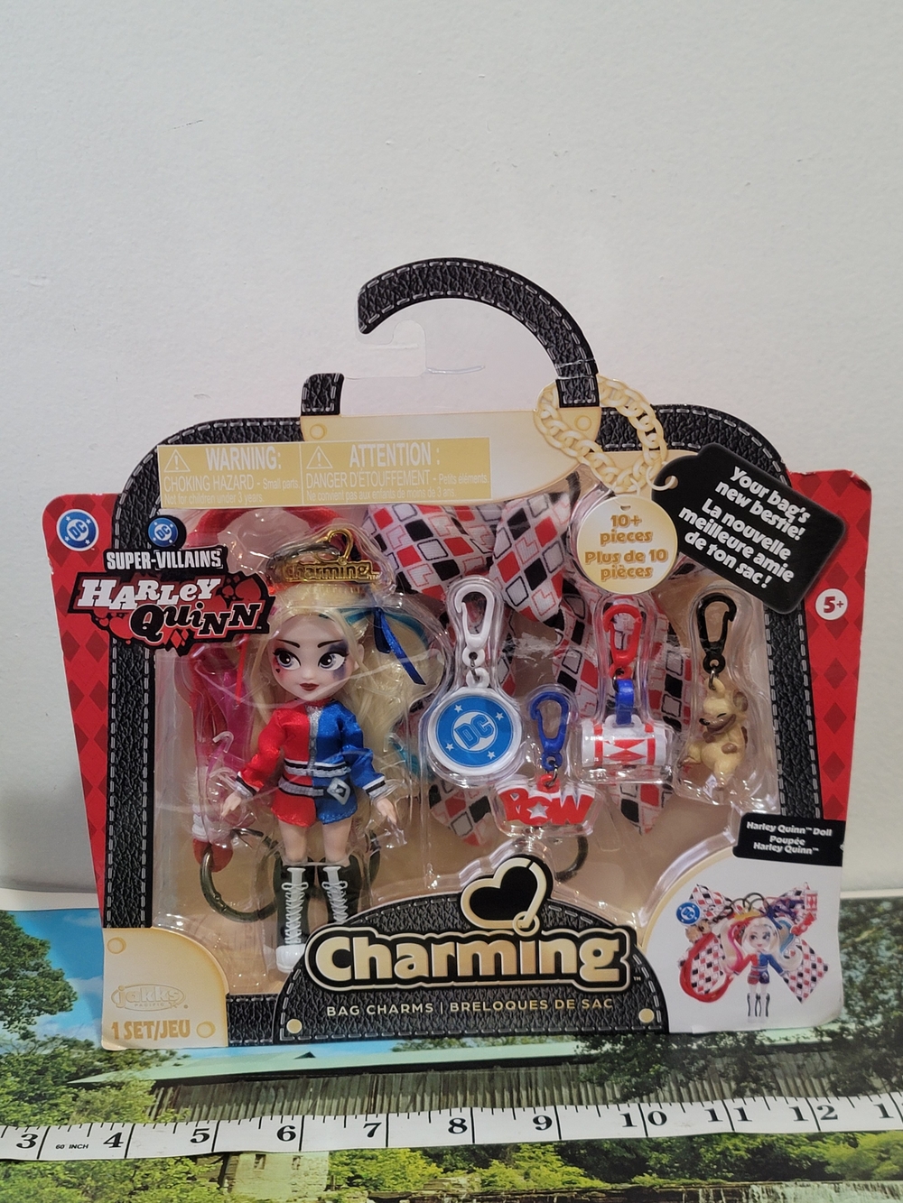 DC Comics Harley Quinn Red Blue Charming Bag Charm Set